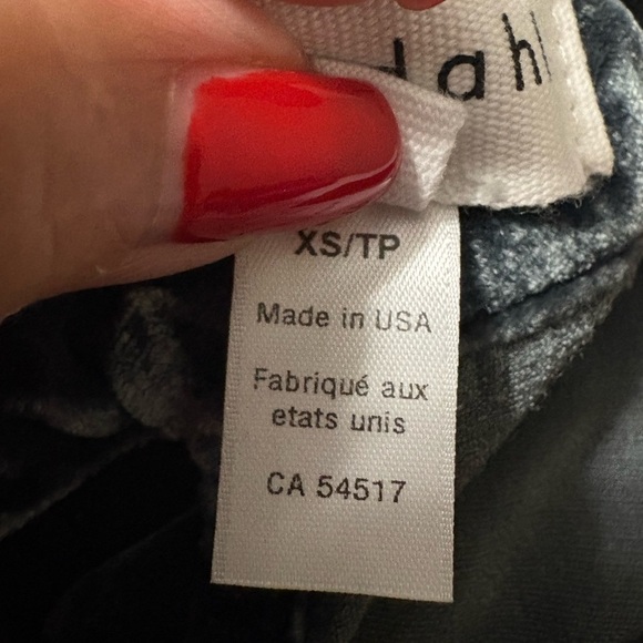 Beautiful Bella Dahl Slate Blue Velvet Halter Mini Dress. Keyhole Back. - Picture 9 of 15